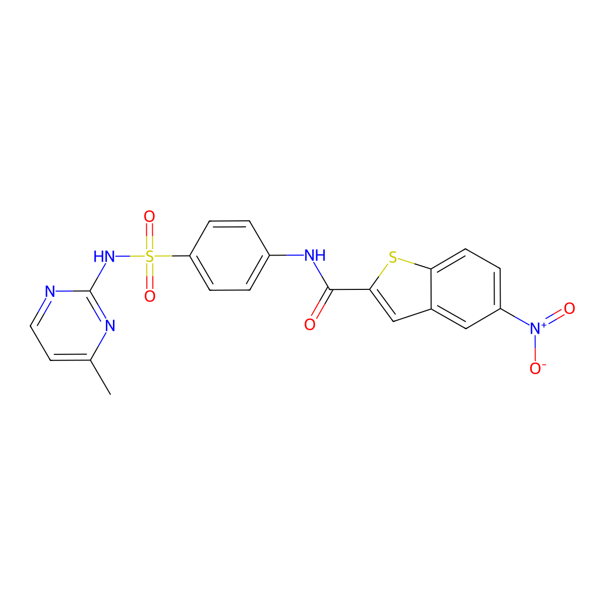 N-{4-[(4-methylpyrimidin-2-yl)sulfamoyl]phenyl}-5-nitro-1-benzothiophene-2-carboxamide molecular structure, CAS 448240-47-9