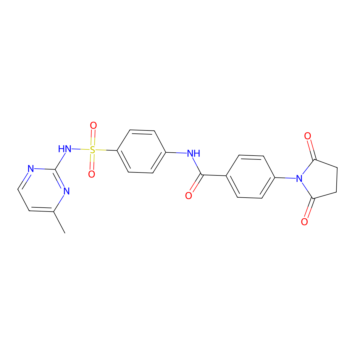 4-(2,5-dioxopyrrolidin-1-yl)-N-{4-[(4-methylpyrimidin-2-yl)sulfamoyl]phenyl}benzamide molecular structure, CAS 448240-56-0