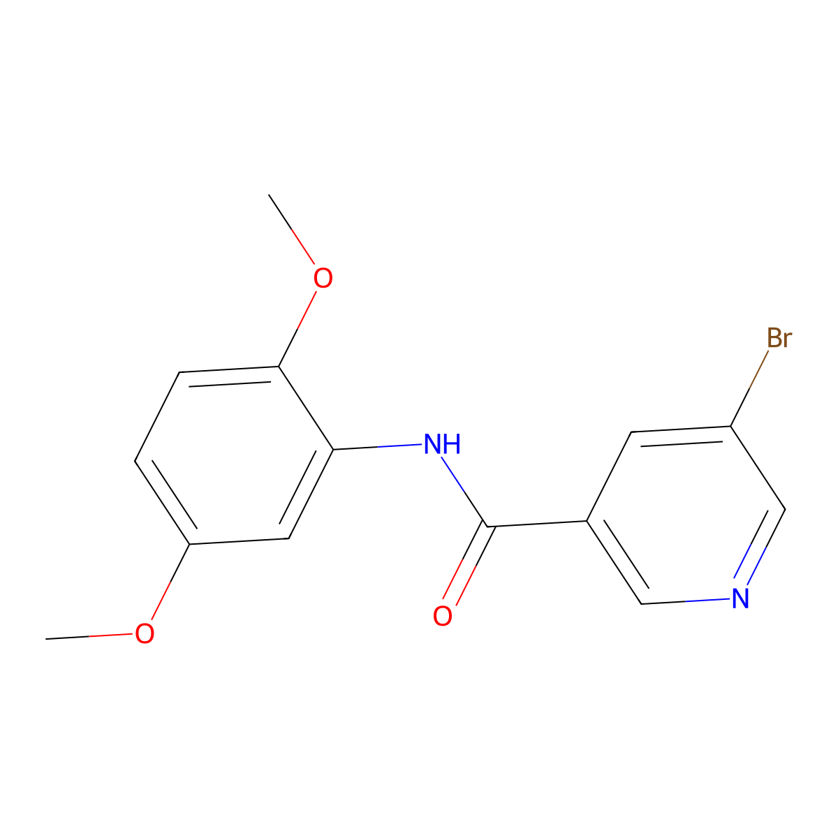 5-bromo-N-(2,5-dimethoxyphenyl)nicotinamide molecular structure, CAS 448240-81-1