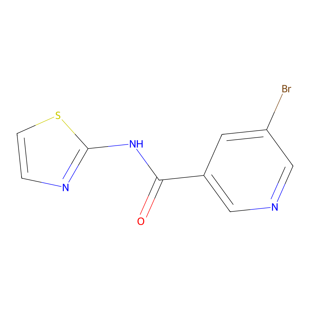 5-bromo-N-(1,3-thiazol-2-yl)pyridine-3-carboxamide molecular structure, CAS 448240-87-7