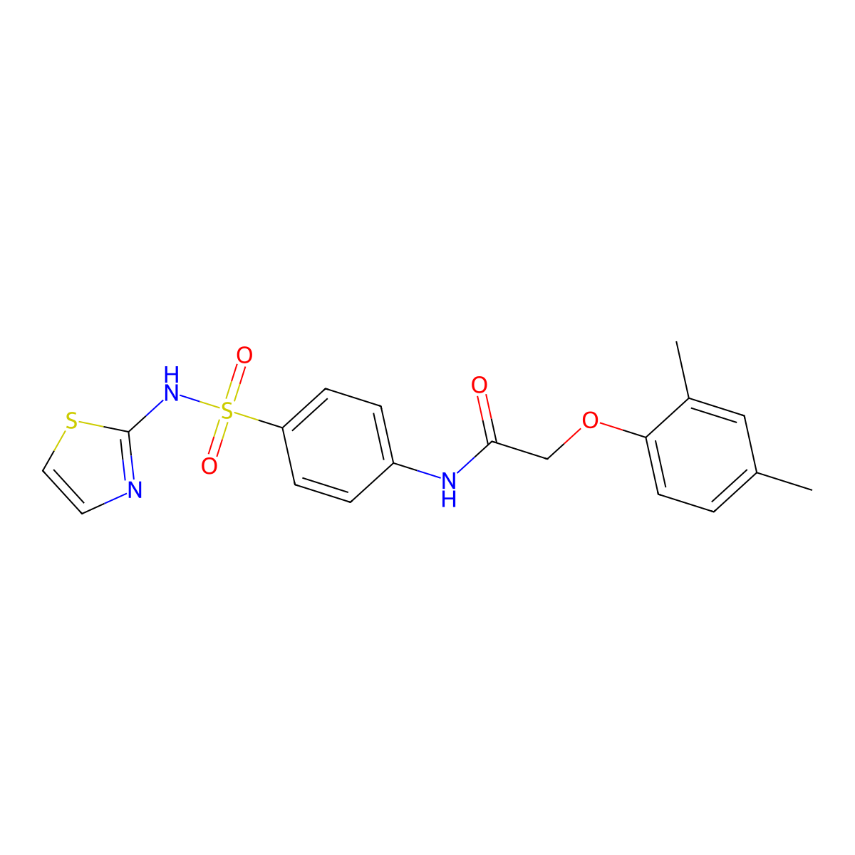 2-(2,4-dimethylphenoxy)-N-[4-(1,3-thiazol-2-ylsulfamoyl)phenyl]acetamide molecular structure, CAS 448241-44-9