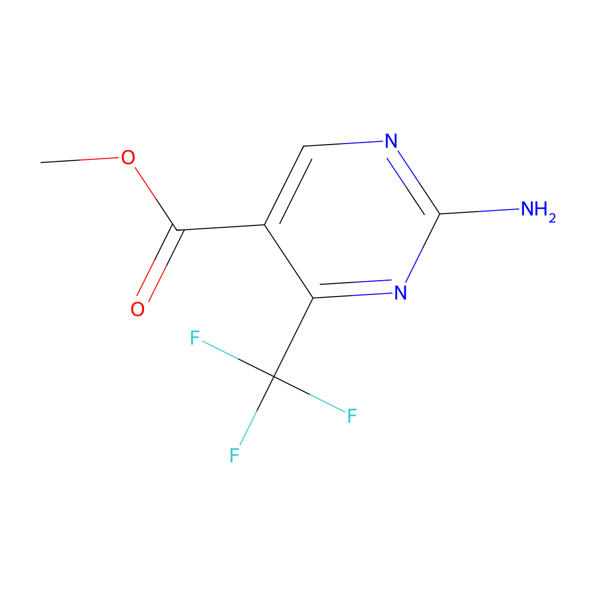 Methyl 2-amino-4-(trifluoromethyl)pyrimidine-5-carboxylate molecular structure, CAS 448242-52-2