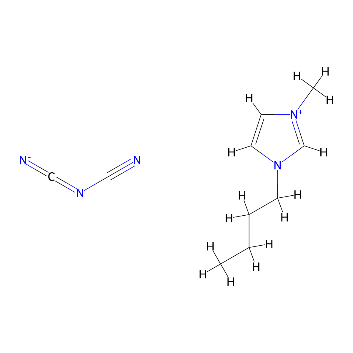 1-Butyl-3-methylimidazolium Dicyanamide molecular structure, CAS 448245-52-1