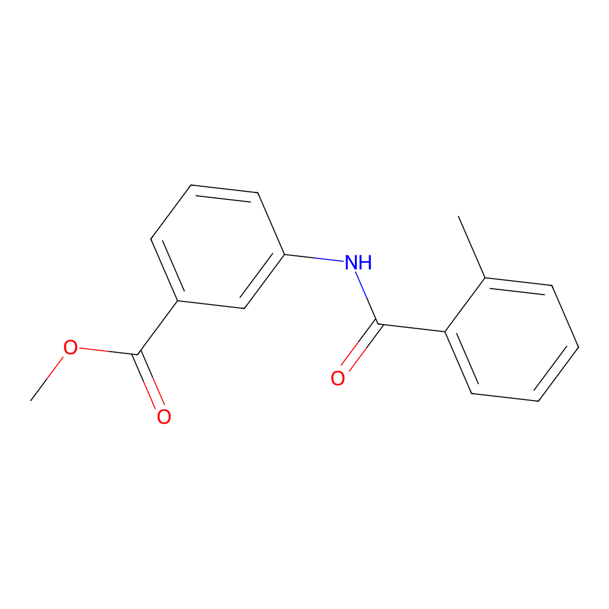 Methyl 3-{[(2-methylphenyl)carbonyl]amino}benzoate molecular structure, CAS 448251-02-3