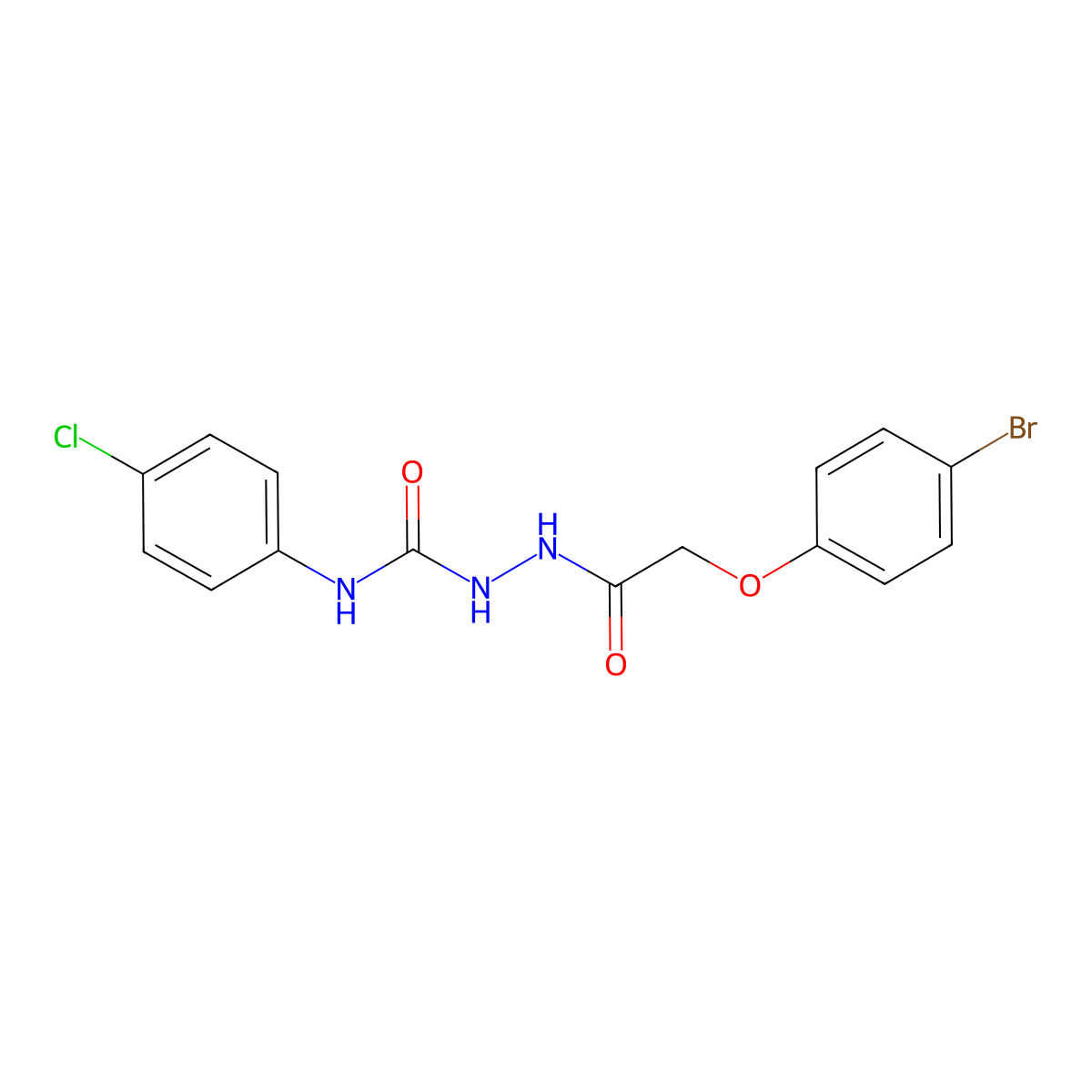 1-(2-(4-Bromophenoxy)acetyl)-4-(4-chlorophenyl)semicarbazide molecular structure, CAS 448251-28-3