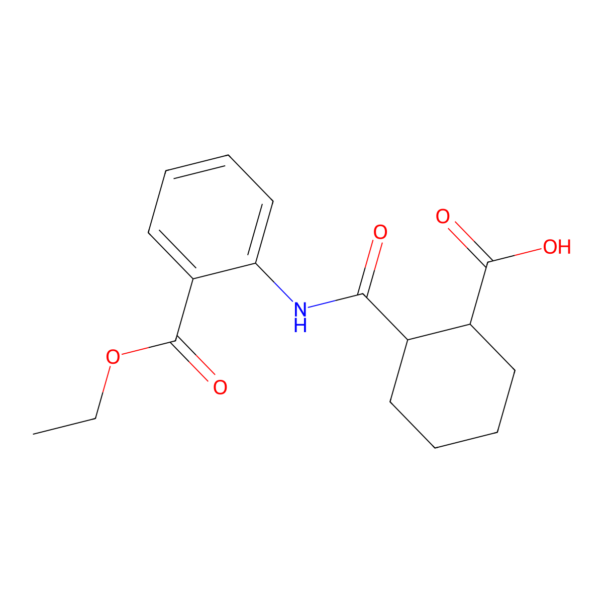 Benzoic acid, 2-[[(2-carboxycyclohexyl)carbonyl]amino]-, 1-ethyl ester molecular structure, CAS 448254-65-7