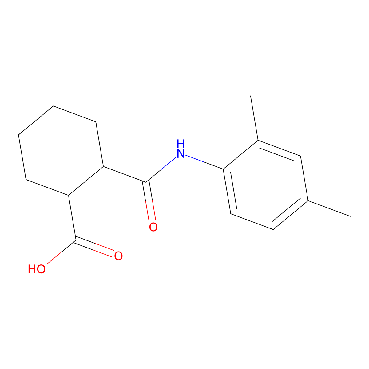 2-[(2,4-dimethylphenyl)carbamoyl]cyclohexane-1-carboxylic Acid molecular structure, CAS 448254-85-1