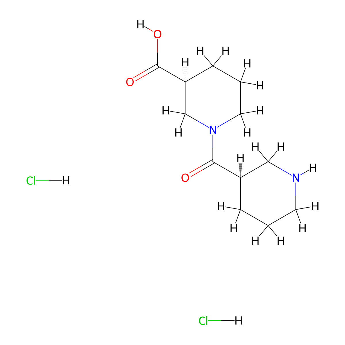 (3S)-1-[(3R)-3-Piperidinylcarbonyl]-3-piperidinecarboxylic acid molecular structure, CAS 448281-69-4