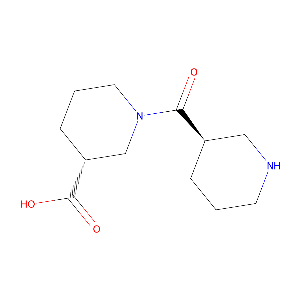 (3R)-1-[(3R)-3-Piperidinylcarbonyl]-3-piperidinecarboxylic acid molecular structure, CAS 448281-71-8