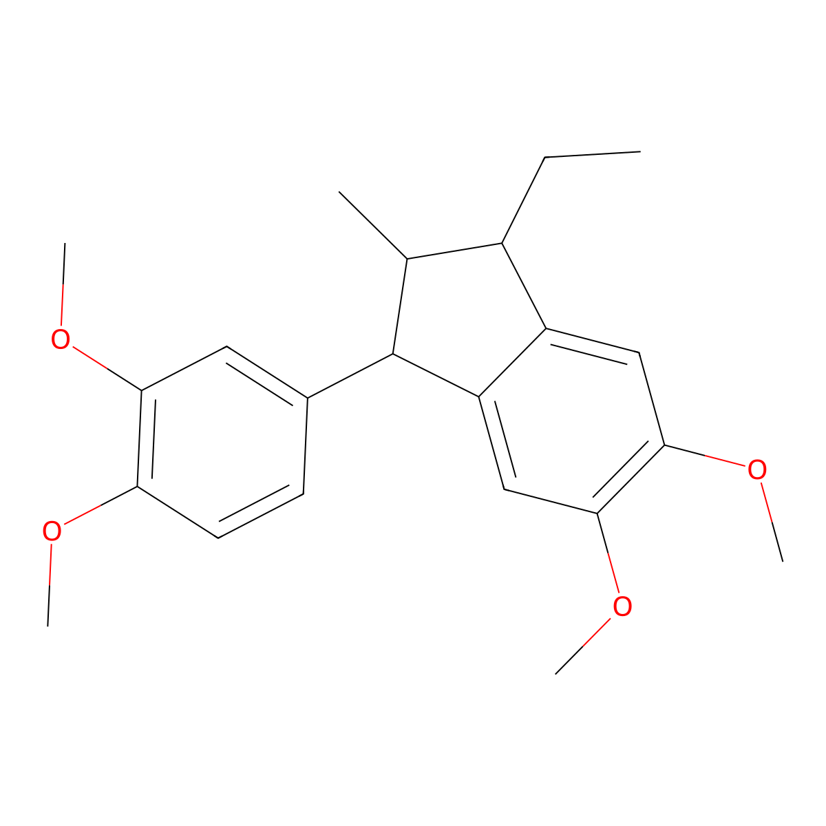 1-(3,4-Dimethoxyphenyl)-3-ethyl-5,6-dimethoxy-2-methyl-2,3-dihydro-1h-indene molecular structure, CAS 4483-47-0