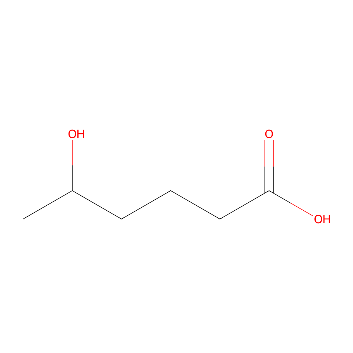 5-Hydroxyhexanoic acid molecular structure, CAS 44843-89-2