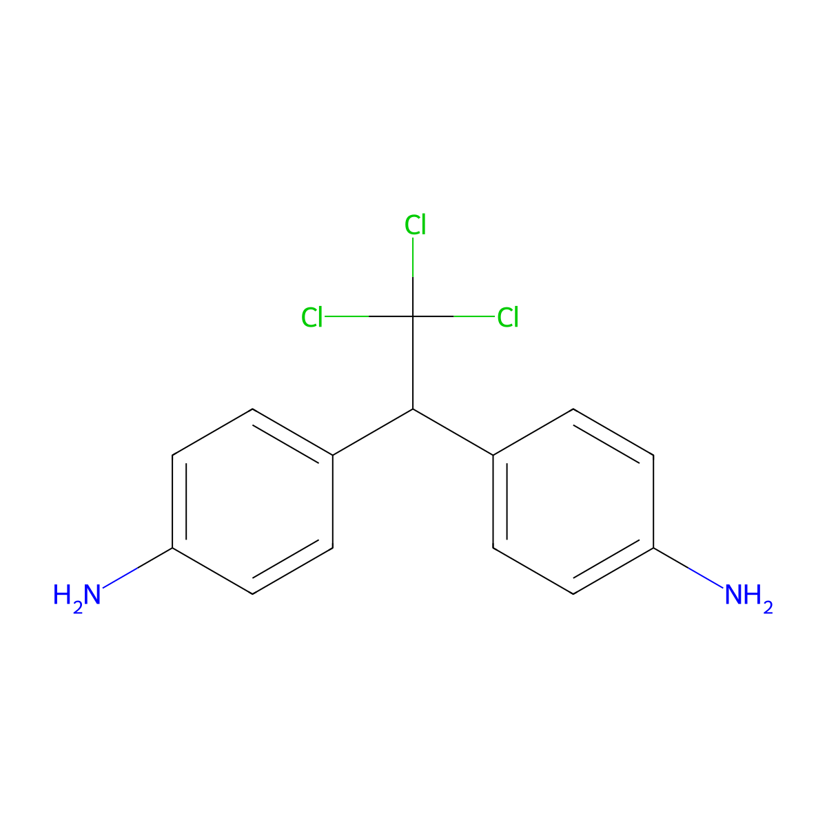 4,4'-(2,2,2-Trichloroethylidene)bis(benzenamine) molecular structure, CAS 4485-25-0