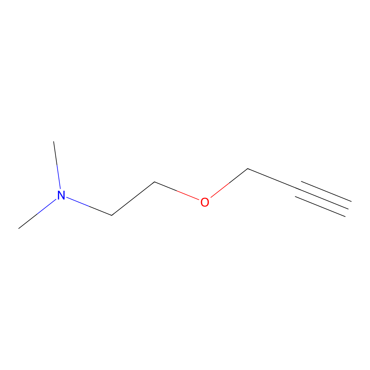 Dimethyl[2-(prop-2-yn-1-yloxy)ethyl]amine molecular structure, CAS 44857-35-4