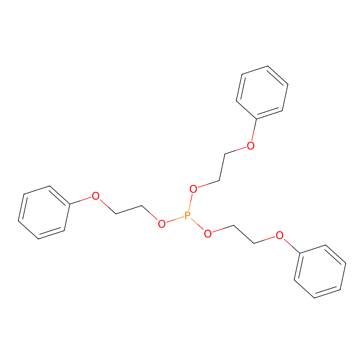 Tris(2-phenoxyethyl) phosphite molecular structure, CAS 4486-47-9