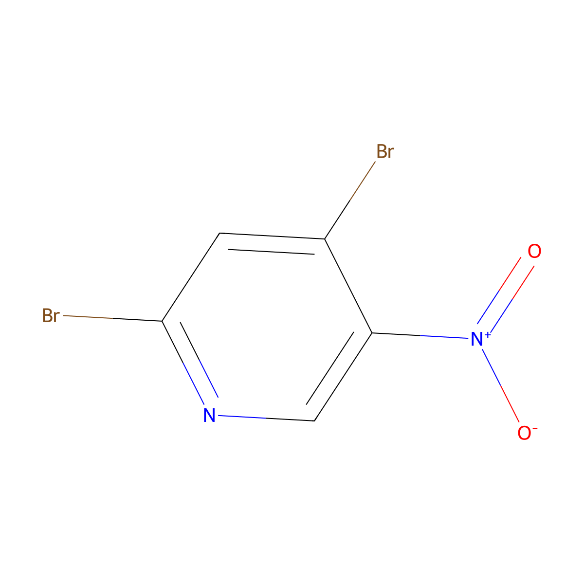 2,4-Dibromo-5-nitropyridine molecular structure, CAS 4487-57-4