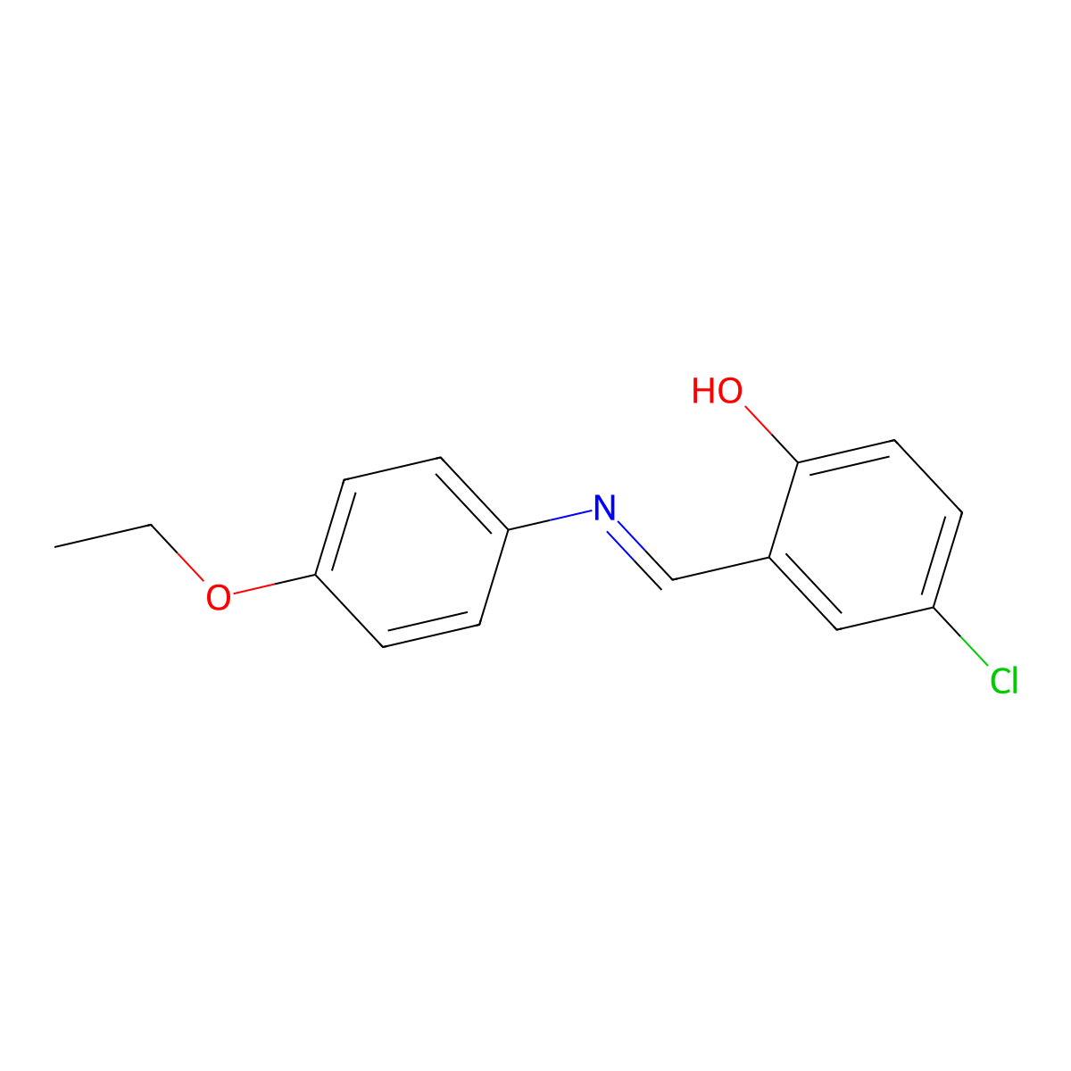 4-chloro-2-{(E)-[(4-ethoxyphenyl)imino]methyl}phenol molecular structure, CAS 4487-64-3