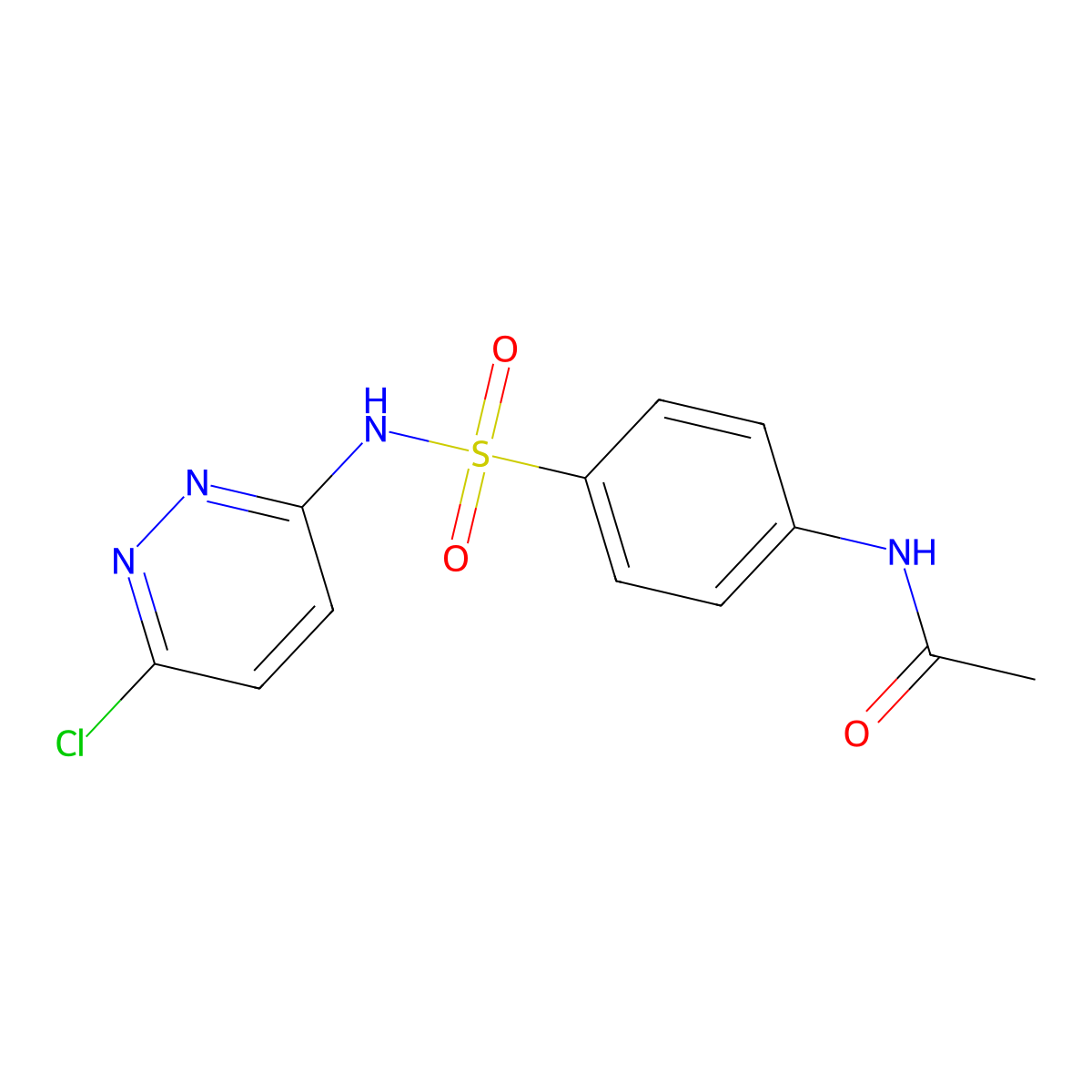 N-{4-[(6-chloropyridazin-3-yl)sulfamoyl]phenyl}acetamide molecular structure, CAS 4489-33-2