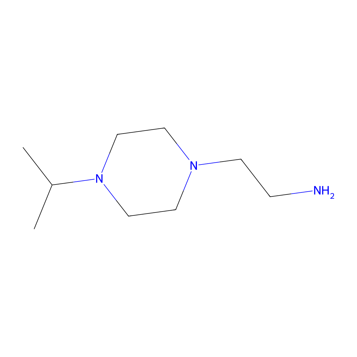 2-(4-(Propan-2-yl)piperazin-1-yl)ethan-1-amine molecular structure, CAS 4489-53-6