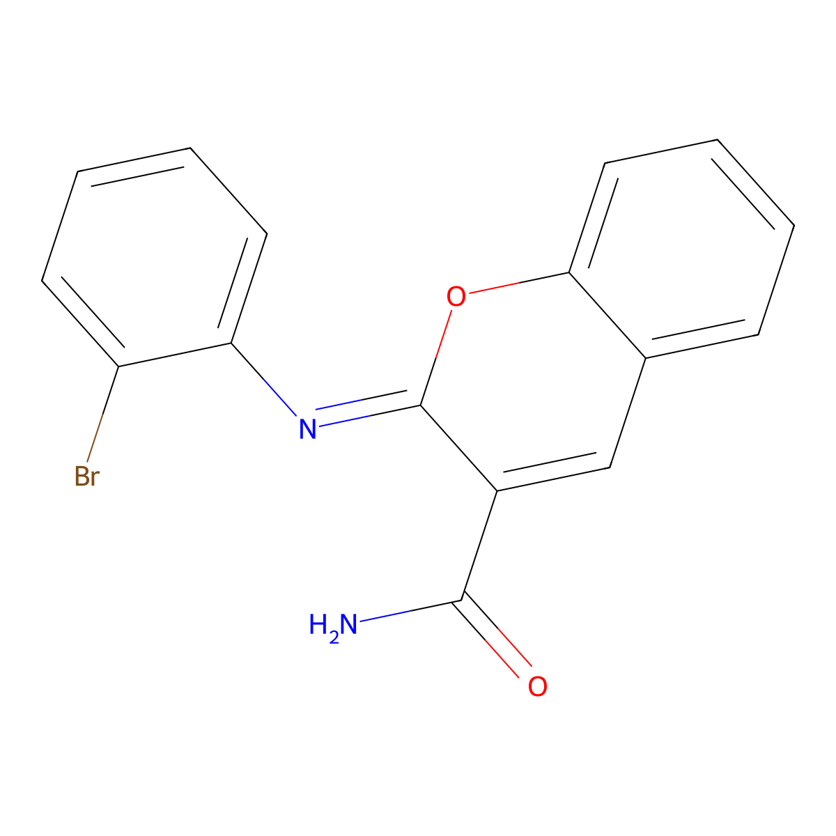 (2Z)-2-[(2-bromophenyl)imino]-2H-chromene-3-carboxamide molecular structure, CAS 448905-40-6