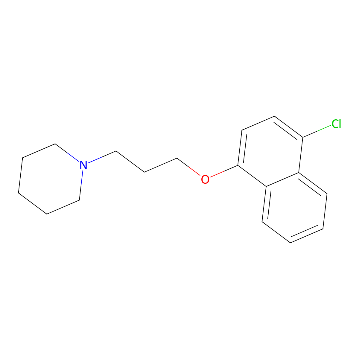 1-[3-(4-Chloronaphthalen-1-yl)oxypropyl]piperidine molecular structure, CAS 448905-81-5