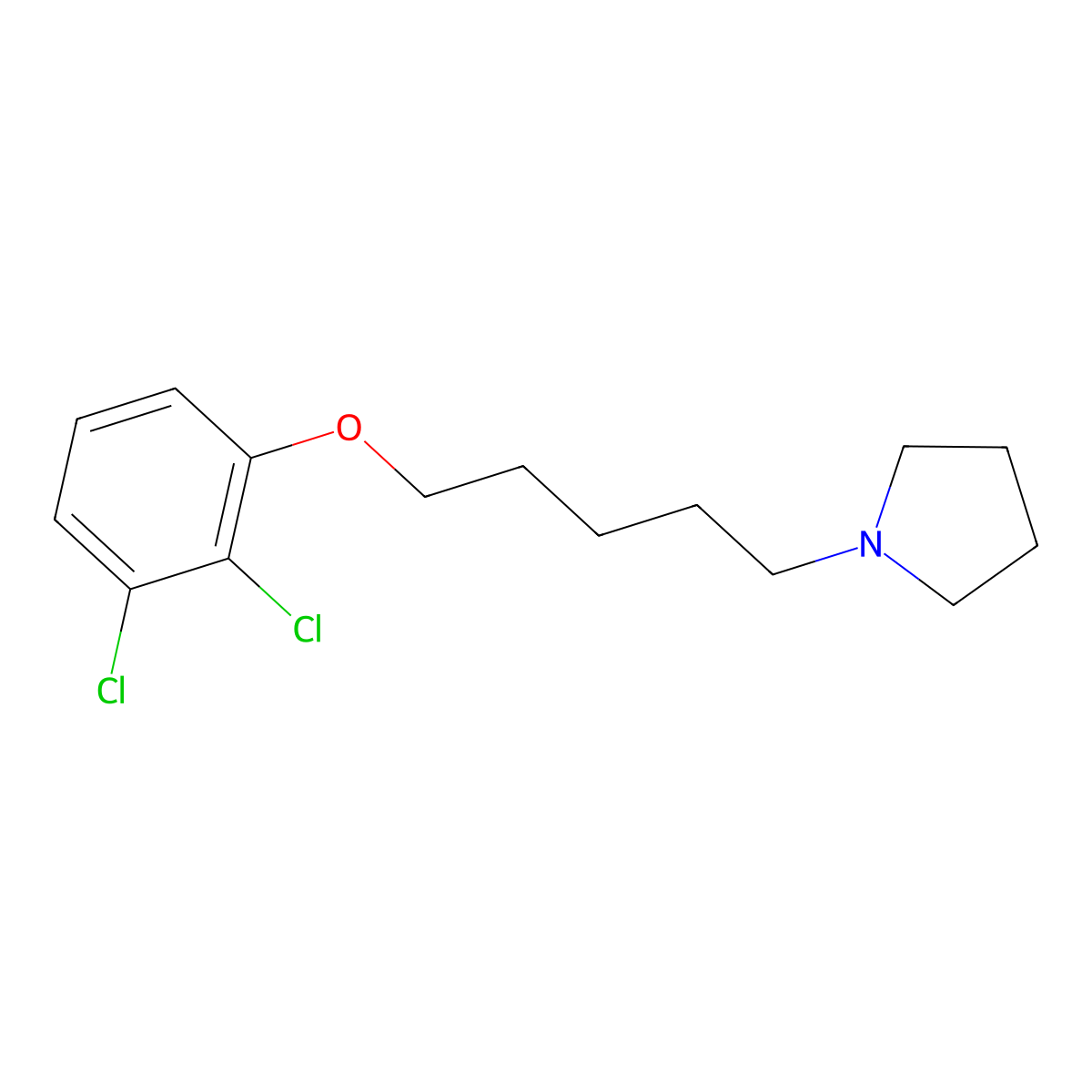 1-[5-(2,3-Dichlorophenoxy)pentyl]pyrrolidine molecular structure, CAS 448905-93-9