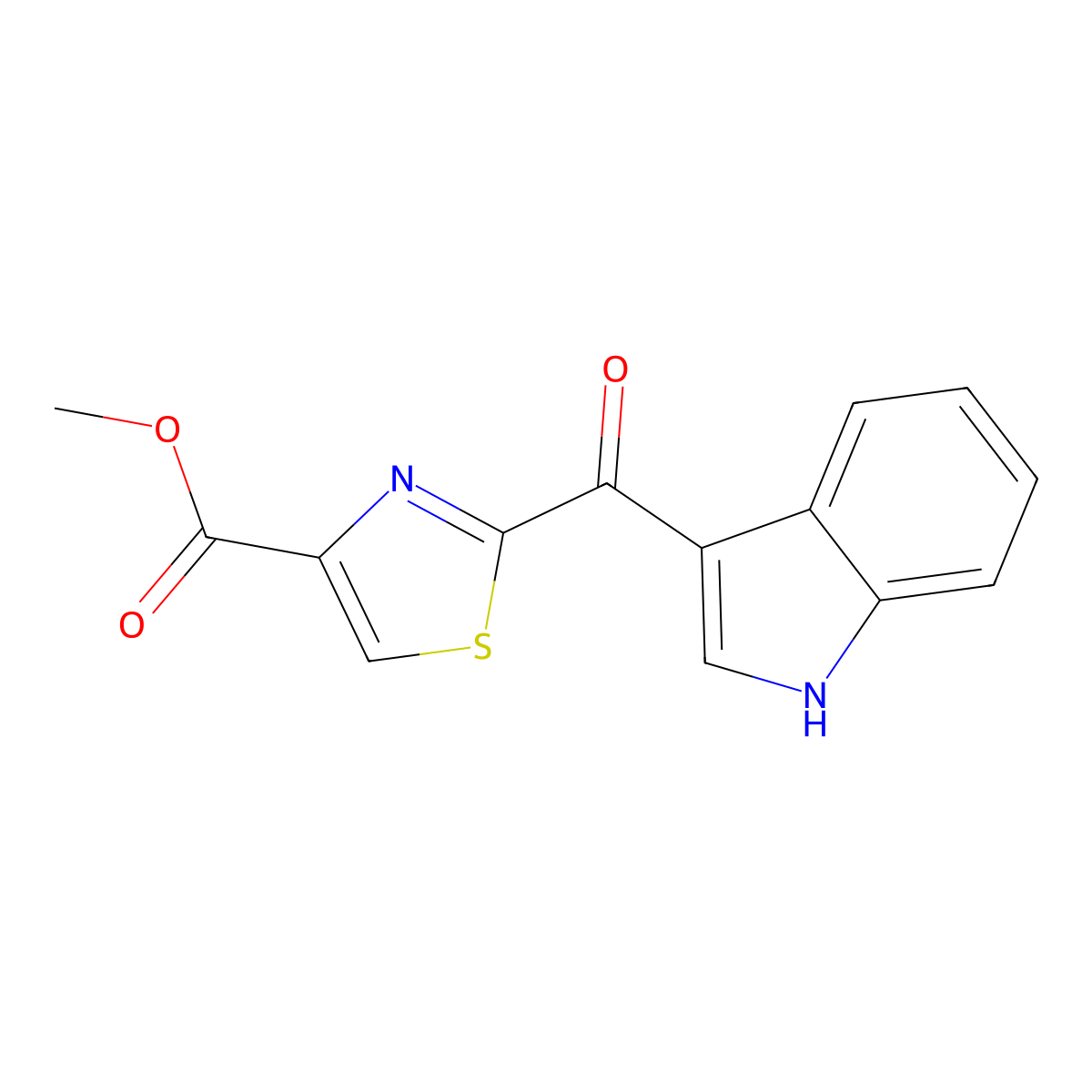2-(1H-Indol-3-ylcarbonyl)-4-thiazolecarboxylic acid methyl ester molecular structure, CAS 448906-42-1