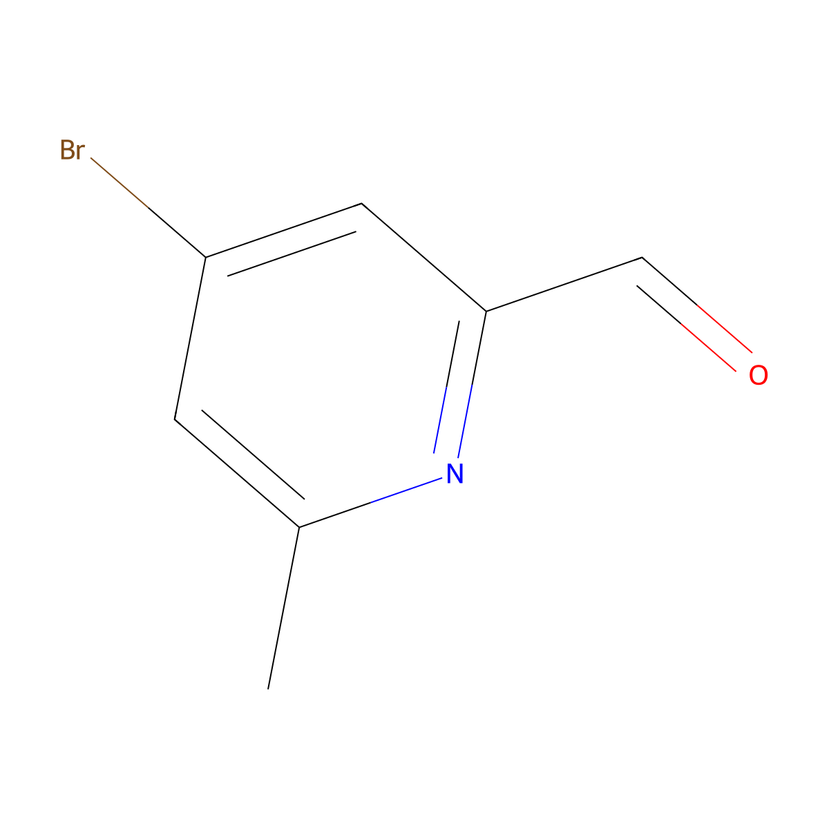 4-Bromo-6-methylpyridine-2-carbaldehyde molecular structure, CAS 448906-71-6