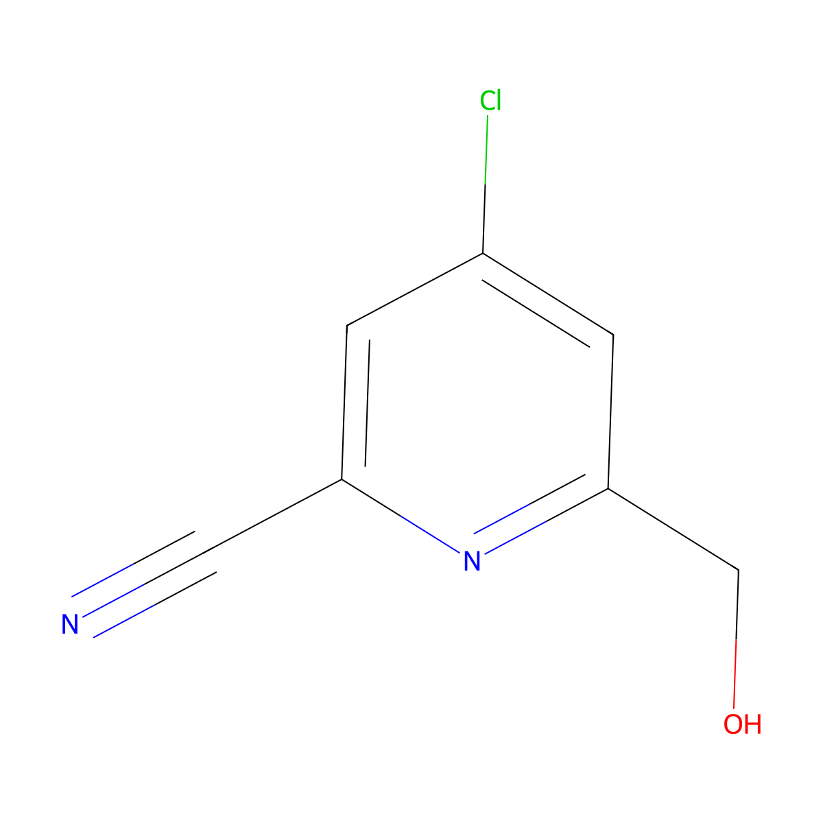 4-Chloro-6-(hydroxymethyl)picolinonitrile molecular structure, CAS 448907-47-9