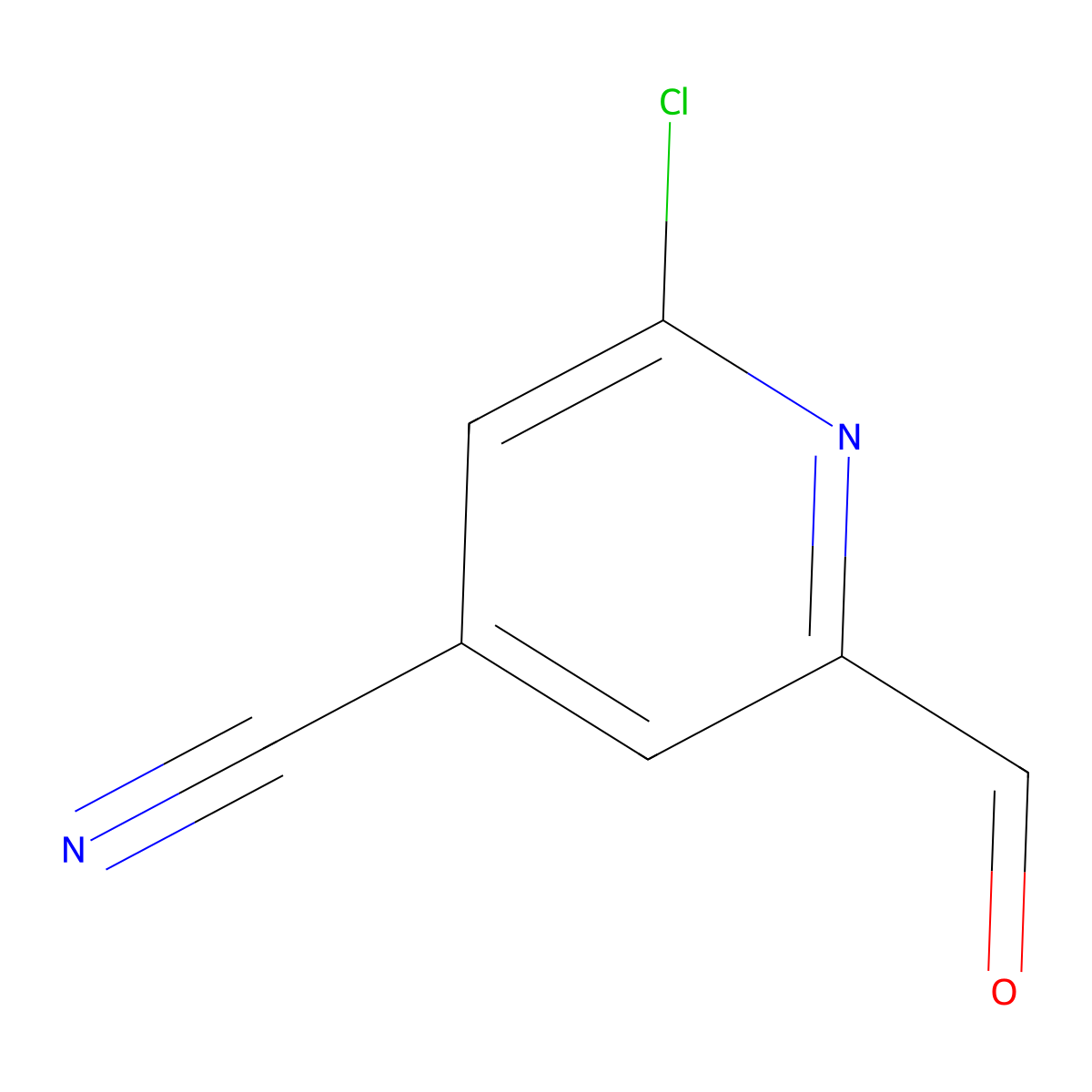 2-Chloro-6-formylisonicotinonitrile molecular structure, CAS 448907-74-2