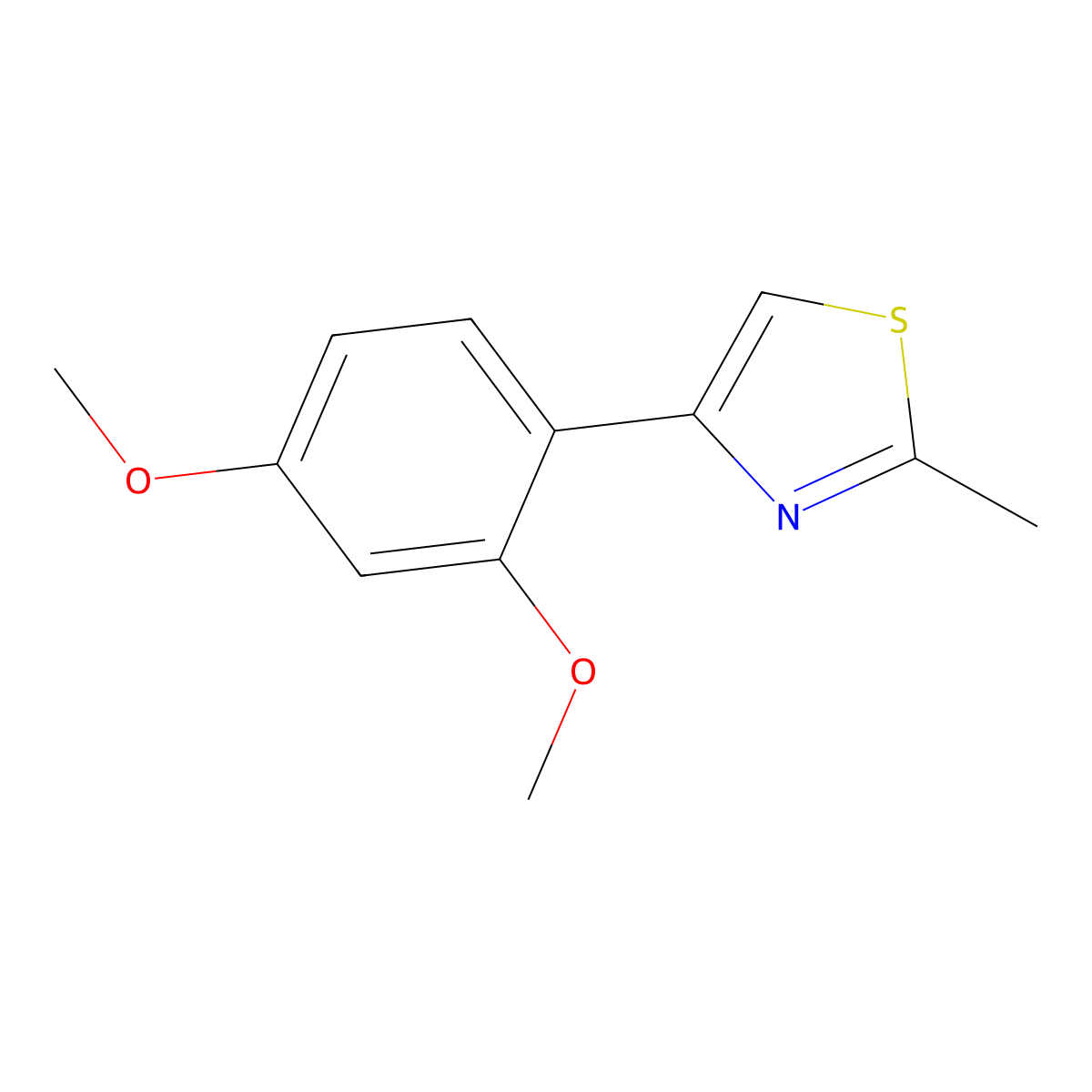 4-(2,4-Dimethoxyphenyl)-2-methyl-1,3-thiazole molecular structure, CAS 448908-41-6