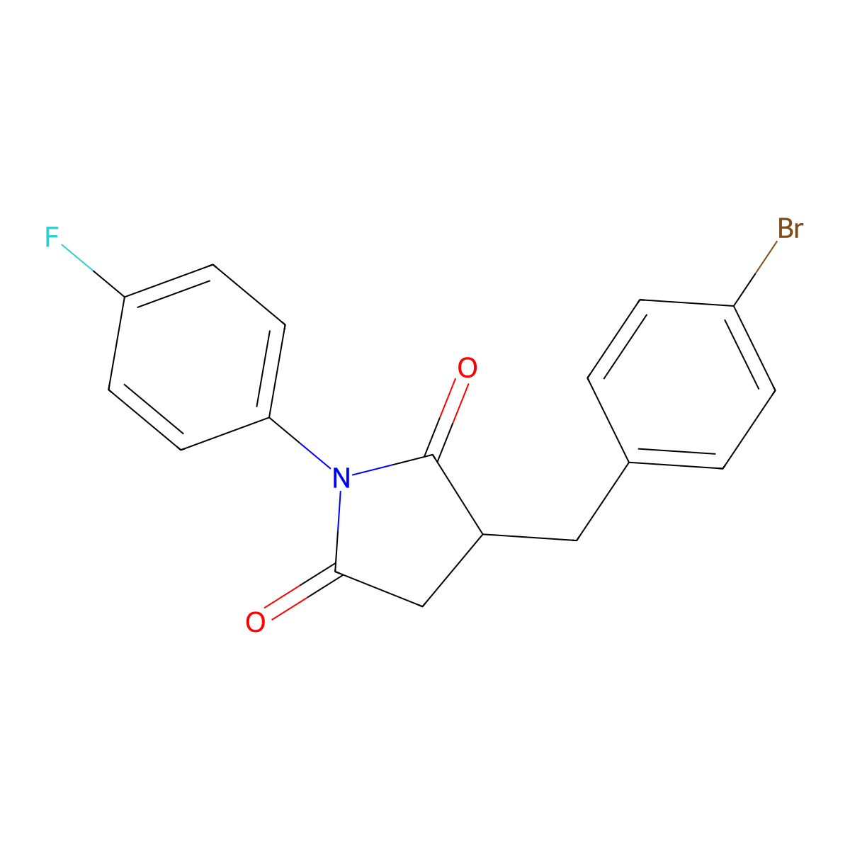3-(4-Bromobenzyl)-1-(4-fluorophenyl)pyrrolidine-2,5-dione molecular structure, CAS 448910-46-1