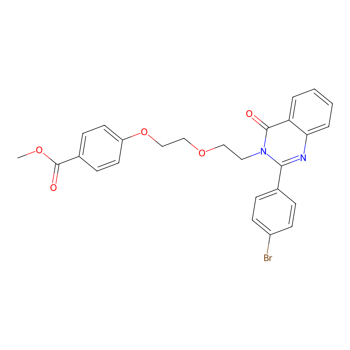 Methyl 4-[2-[2-[2-(4-bromophenyl)-4-oxoquinazolin-3-yl]ethoxy]ethoxy]benzoate molecular structure, CAS 448911-52-2