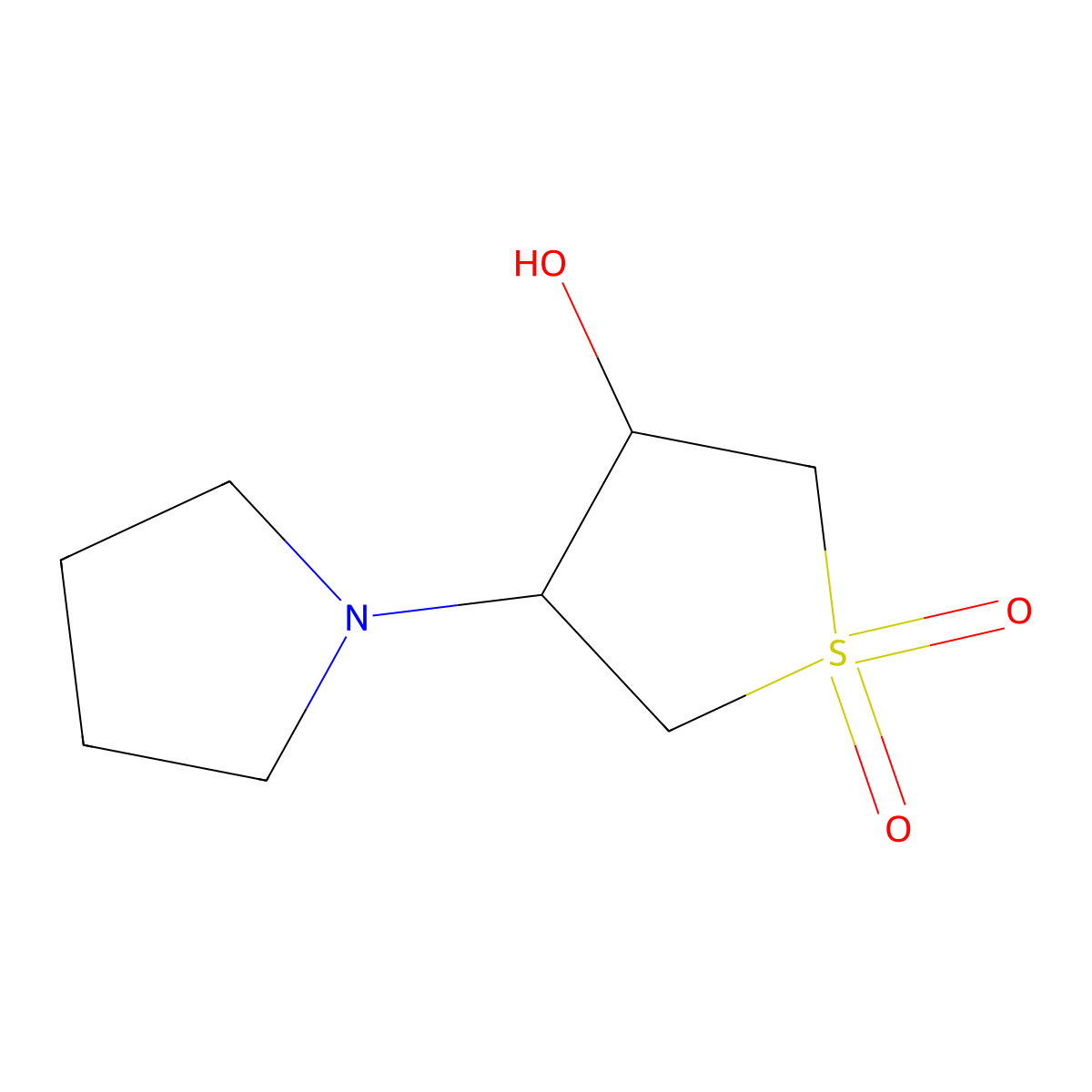 3-Hydroxy-4-pyrrolidinylthiolane-1,1-dione molecular structure, CAS 448911-59-9