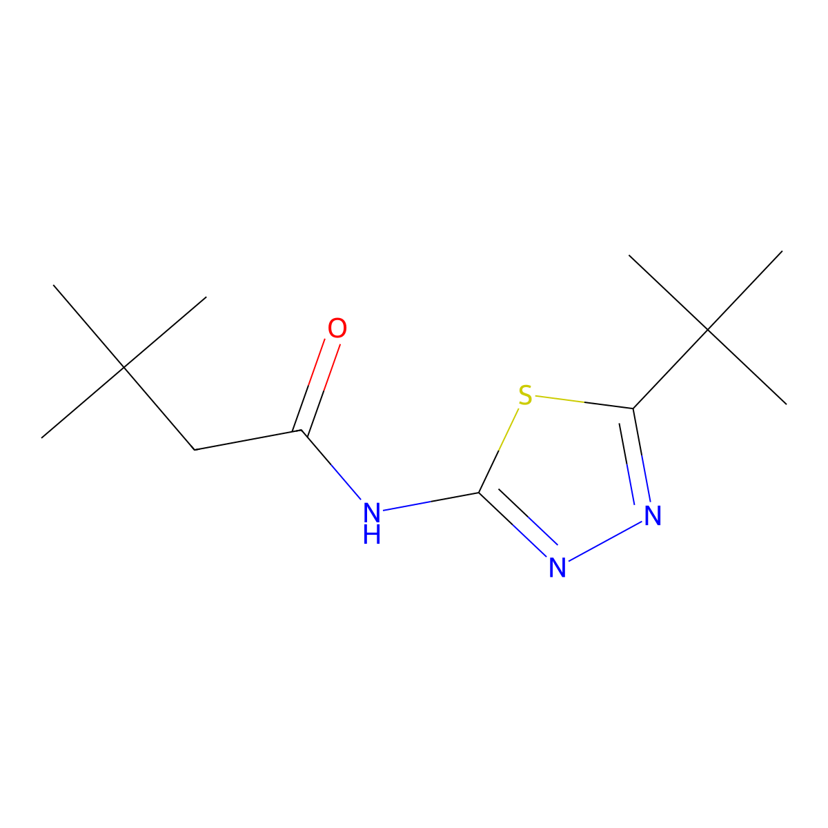 N-(5-tert-butyl-1,3,4-thiadiazol-2-yl)-3,3-dimethylbutanamide molecular structure, CAS 448912-32-1