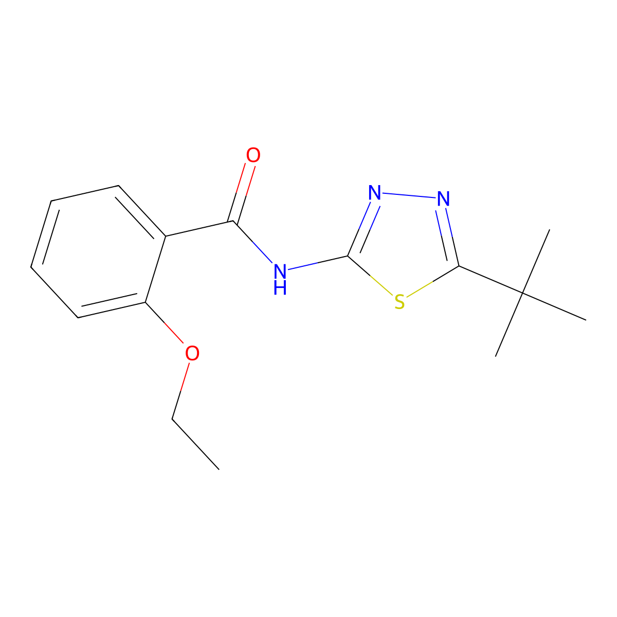 N-(5-tert-butyl-1,3,4-thiadiazol-2-yl)-2-ethoxybenzamide molecular structure, CAS 448912-75-2