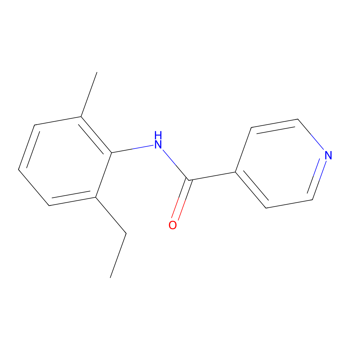 N-(2-ethyl-6-methylphenyl)pyridine-4-carboxamide molecular structure, CAS 448912-90-1