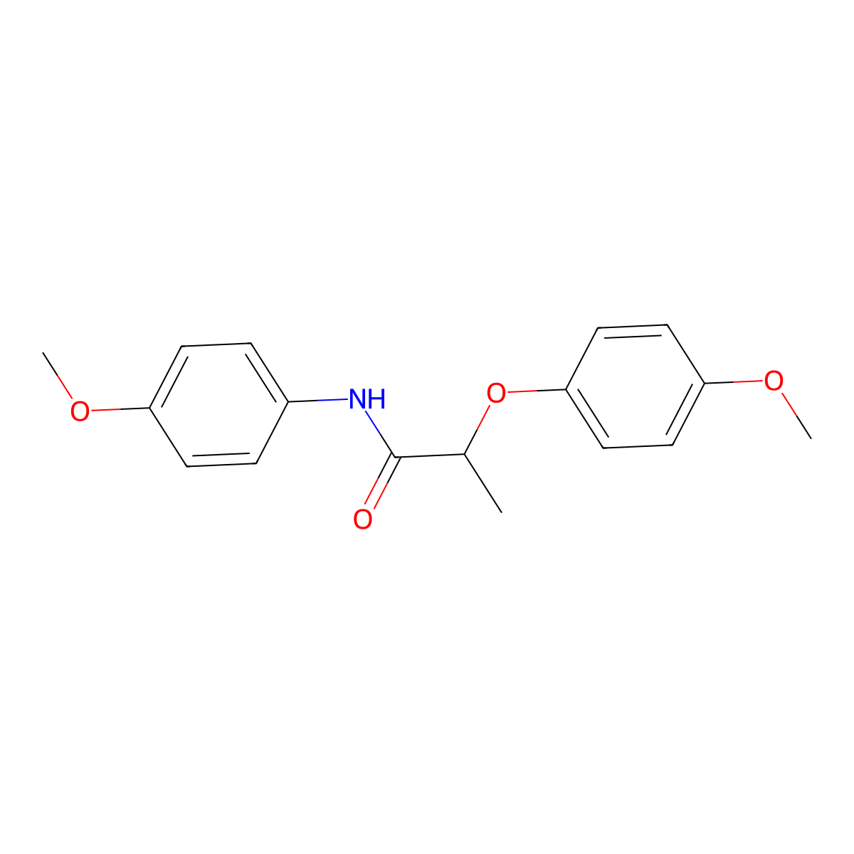 2-(4-methoxyphenoxy)-N-(4-methoxyphenyl)propanamide molecular structure, CAS 448913-15-3