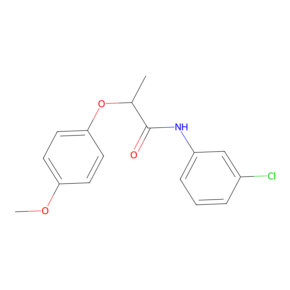 N-(3-chlorophenyl)-2-(4-methoxyphenoxy)propanamide molecular structure, CAS 448913-51-7