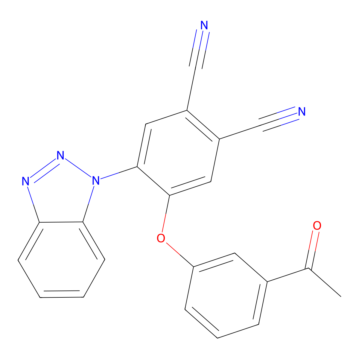 4-(3-Acetylphenoxy)-5-(benzotriazol-1-yl)benzene-1,2-dicarbonitrile molecular structure, CAS 448914-39-4