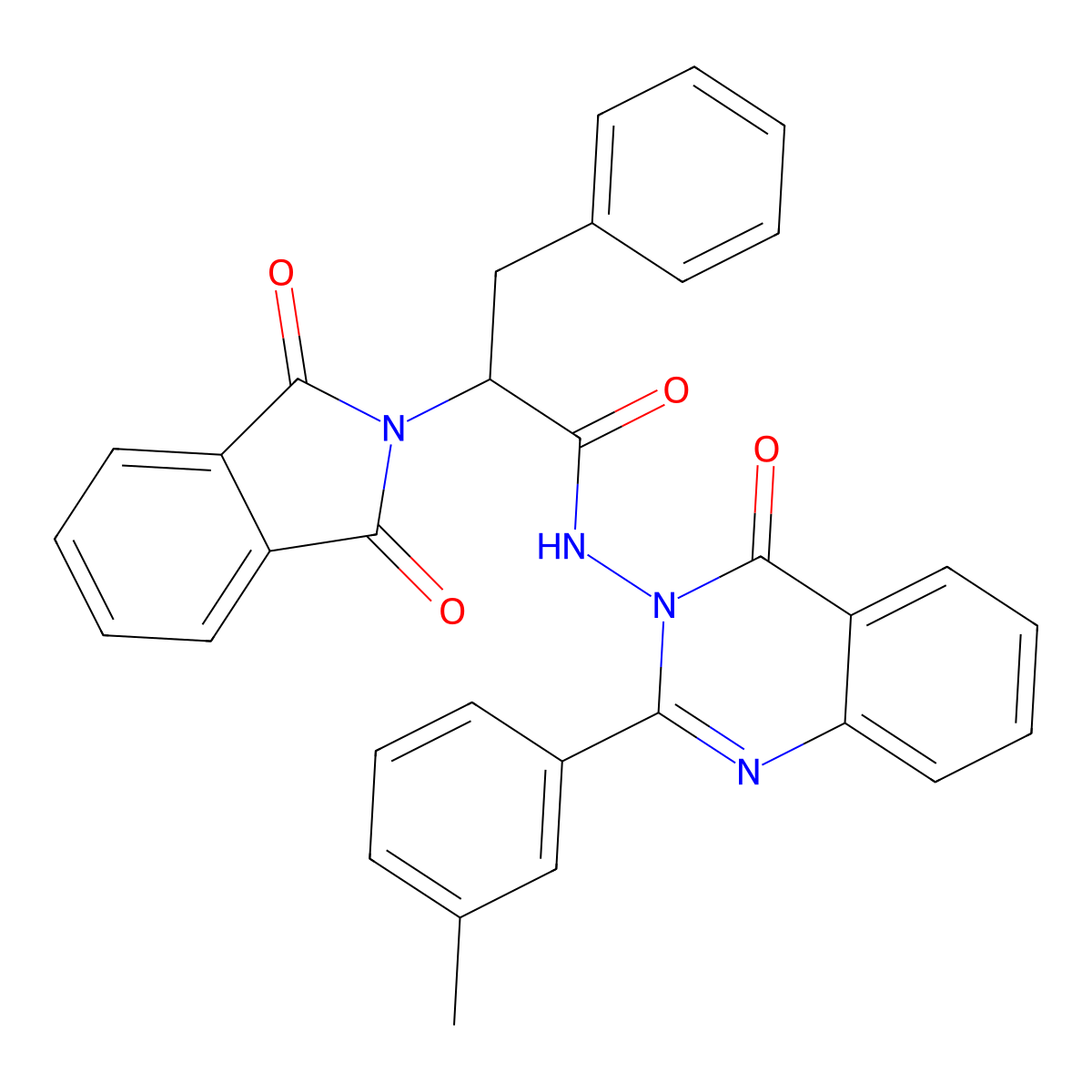 2-(1,3-dioxoisoindol-2-yl)-N-[2-(3-methylphenyl)-4-oxoquinazolin-3-yl]-3-phenylpropanamide molecular structure, CAS 448914-51-0