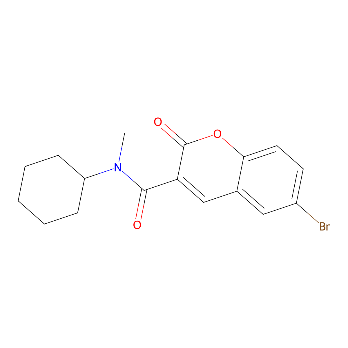 6-bromo-N-cyclohexyl-N-methyl-2-oxo-2H-chromene-3-carboxamide molecular structure, CAS 448915-55-7