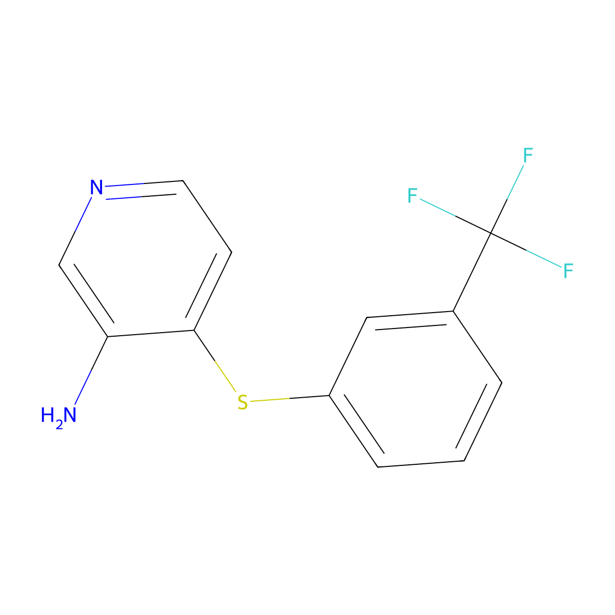 4-{[3-(Trifluoromethyl)phenyl]sulfanyl}-3-pyridinamine molecular structure, CAS 448915-81-9