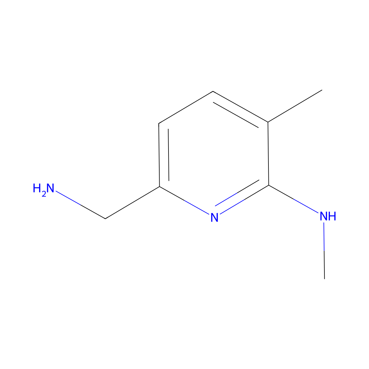 (6-Aminomethyl-3-methyl-pyridin-2-yl)-methyl-amine molecular structure, CAS 448920-96-5