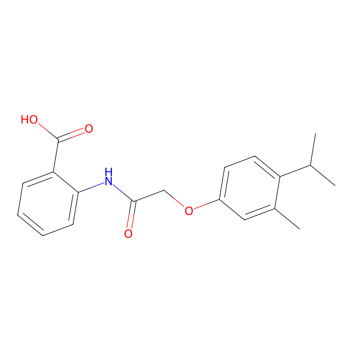 2-(2-(4-Isopropyl-3-methylphenoxy)acetamido)benzoic acid molecular structure, CAS 448930-84-5