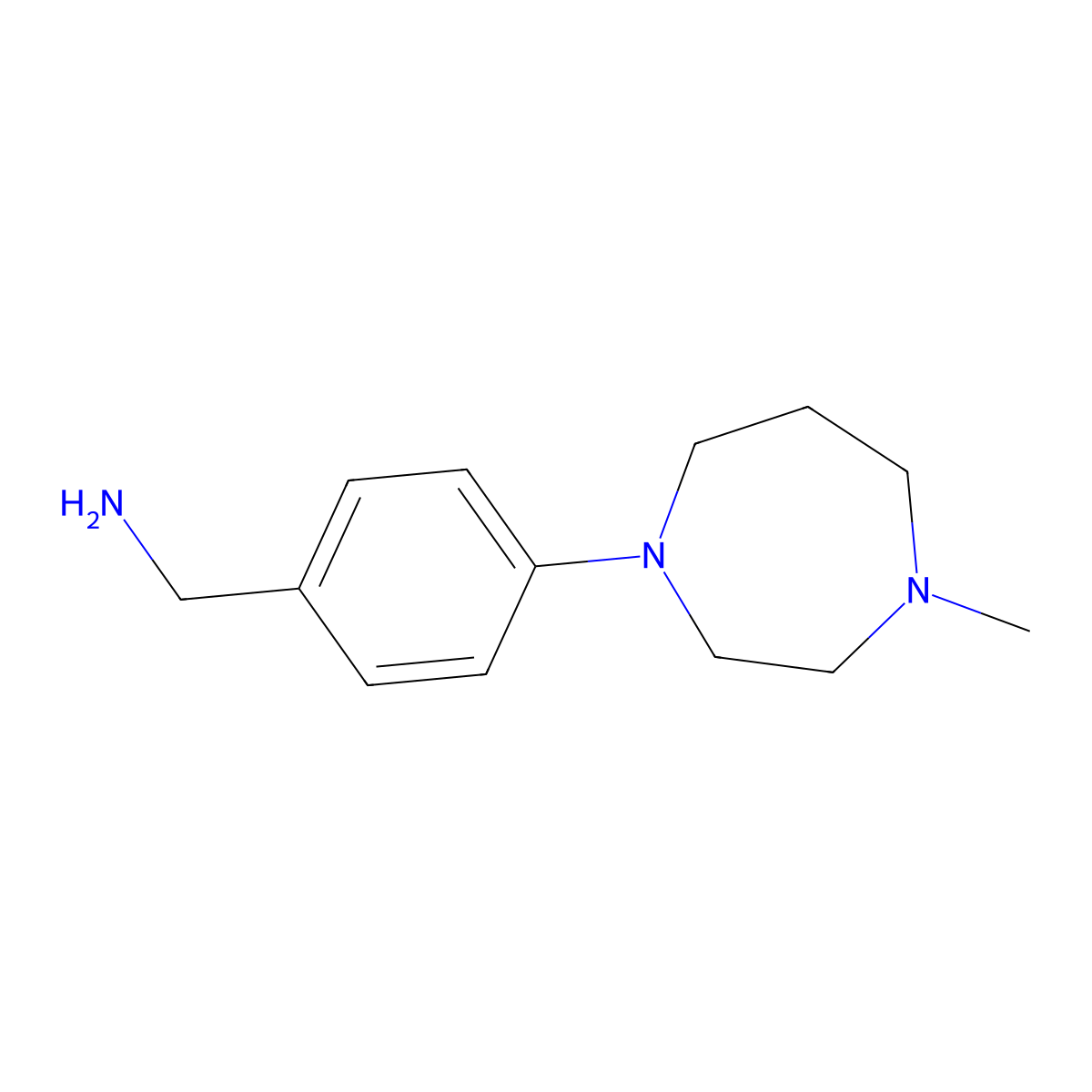 4-(4-Methyl-1,4-diazepan-1-yl)benzylamine molecular structure, CAS 448934-01-8