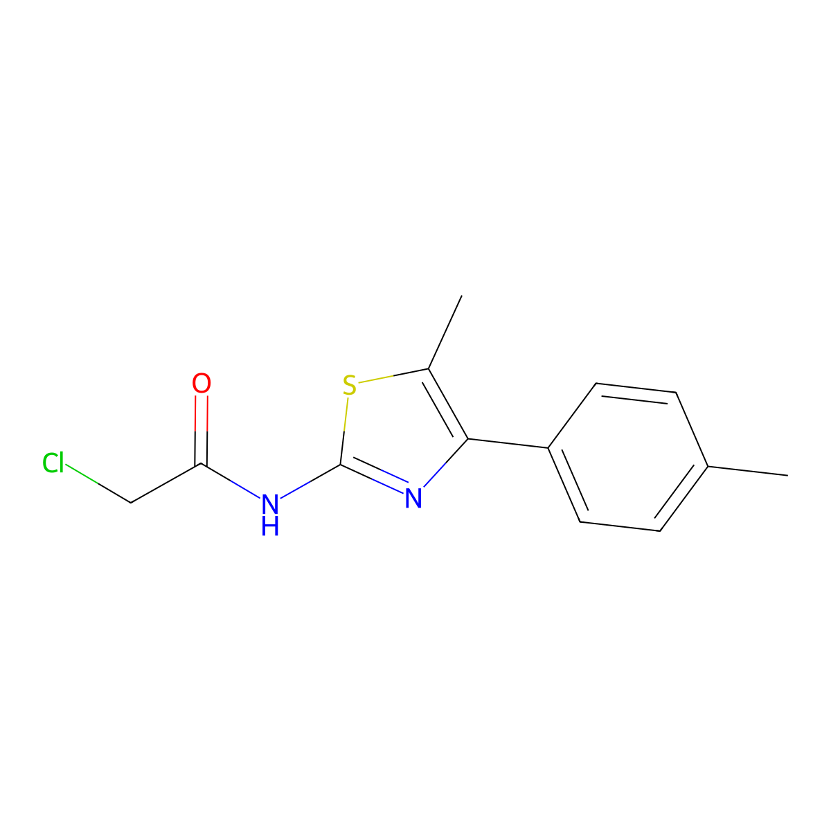 2-chloro-N-[5-methyl-4-(4-methylphenyl)-1,3-thiazol-2-yl]acetamide molecular structure, CAS 448939-97-7
