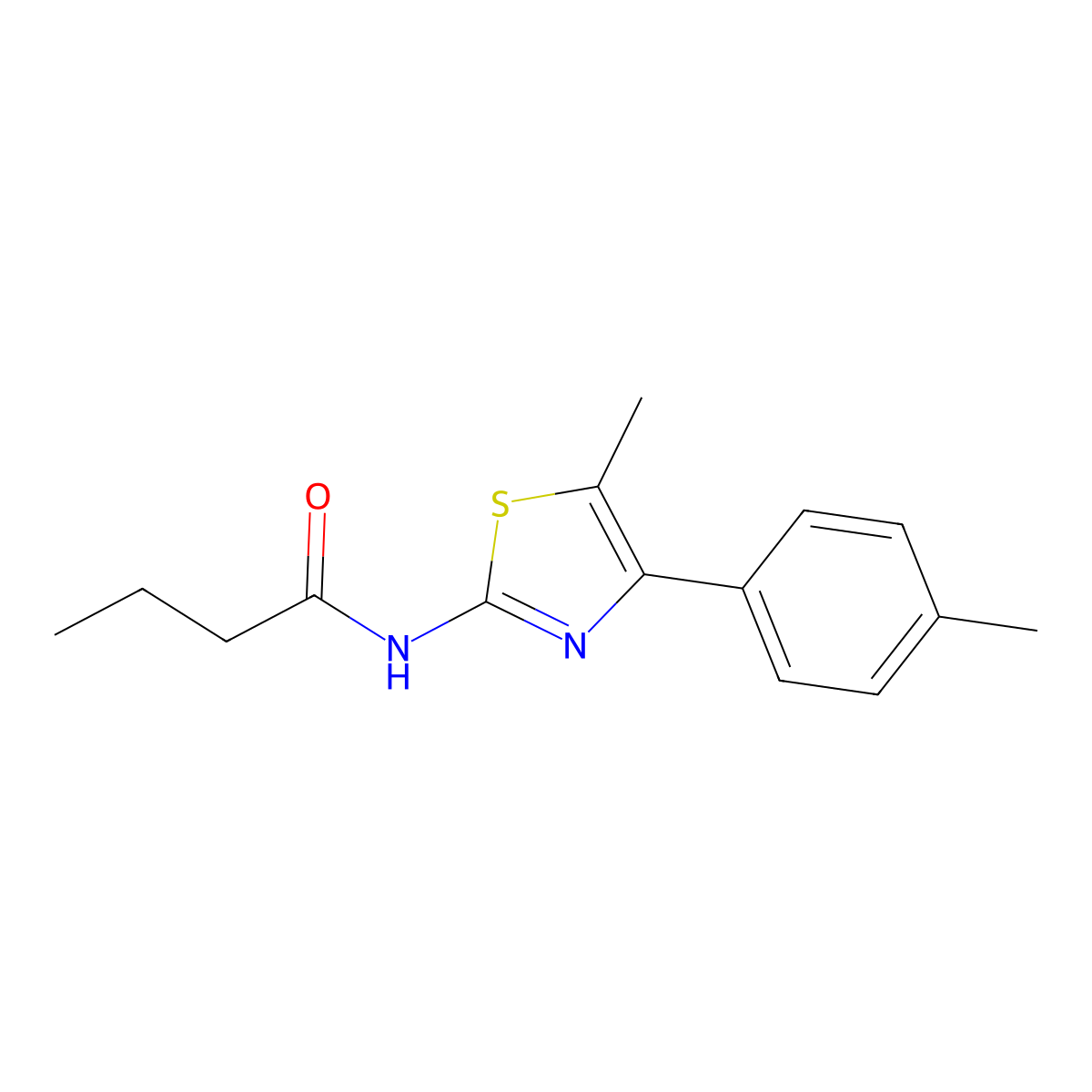 N-[5-methyl-4-(4-methylphenyl)-1,3-thiazol-2-yl]butanamide molecular structure, CAS 448939-98-8
