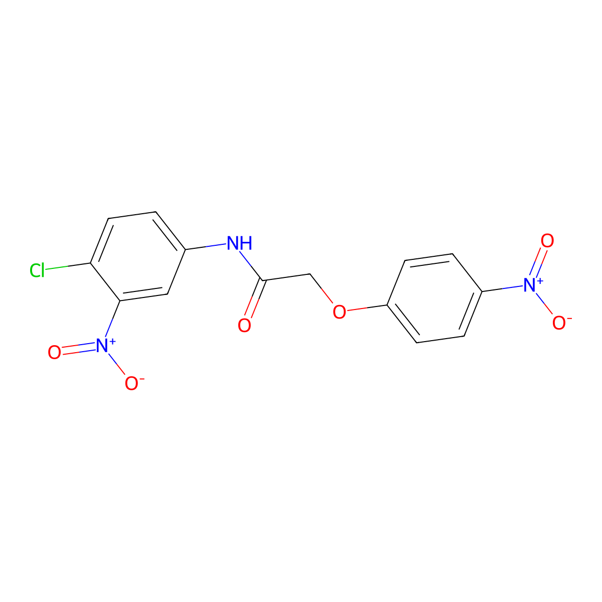 N-(4-chloro-3-nitrophenyl)-2-(4-nitrophenoxy)acetamide molecular structure, CAS 448941-73-9