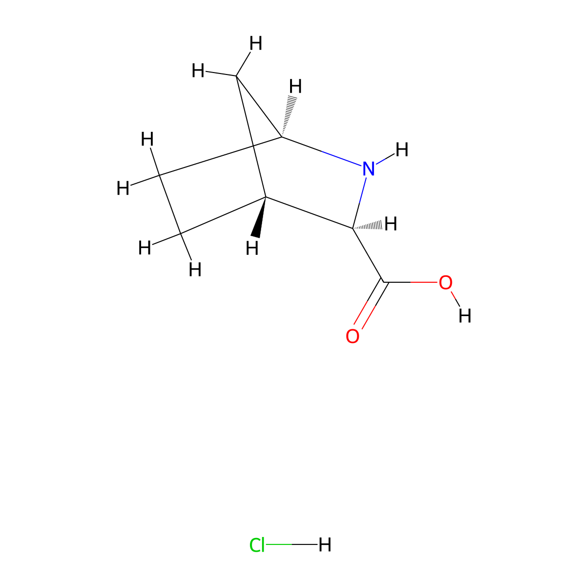 (1S,3R,4R)-2-Azabicyclo[2.2.1]heptane-3-carboxylic acid hydrochloride molecular structure, CAS 448949-66-4