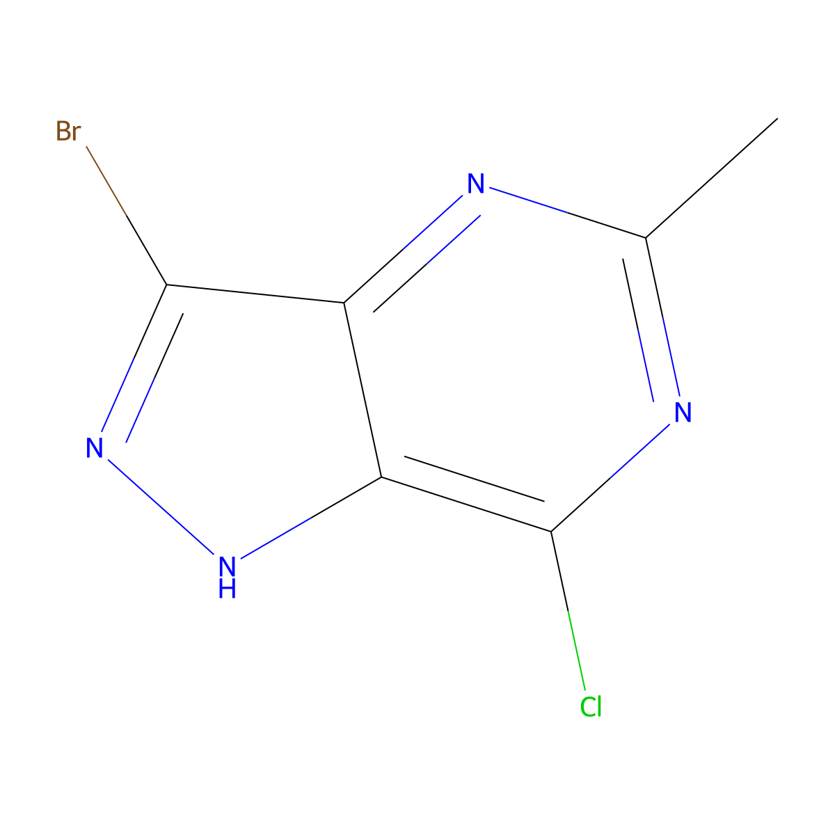 3-Bromo-7-chloro-5-methyl-1H-pyrazolo[4,3-d]pyrimidine molecular structure, CAS 448964-60-1